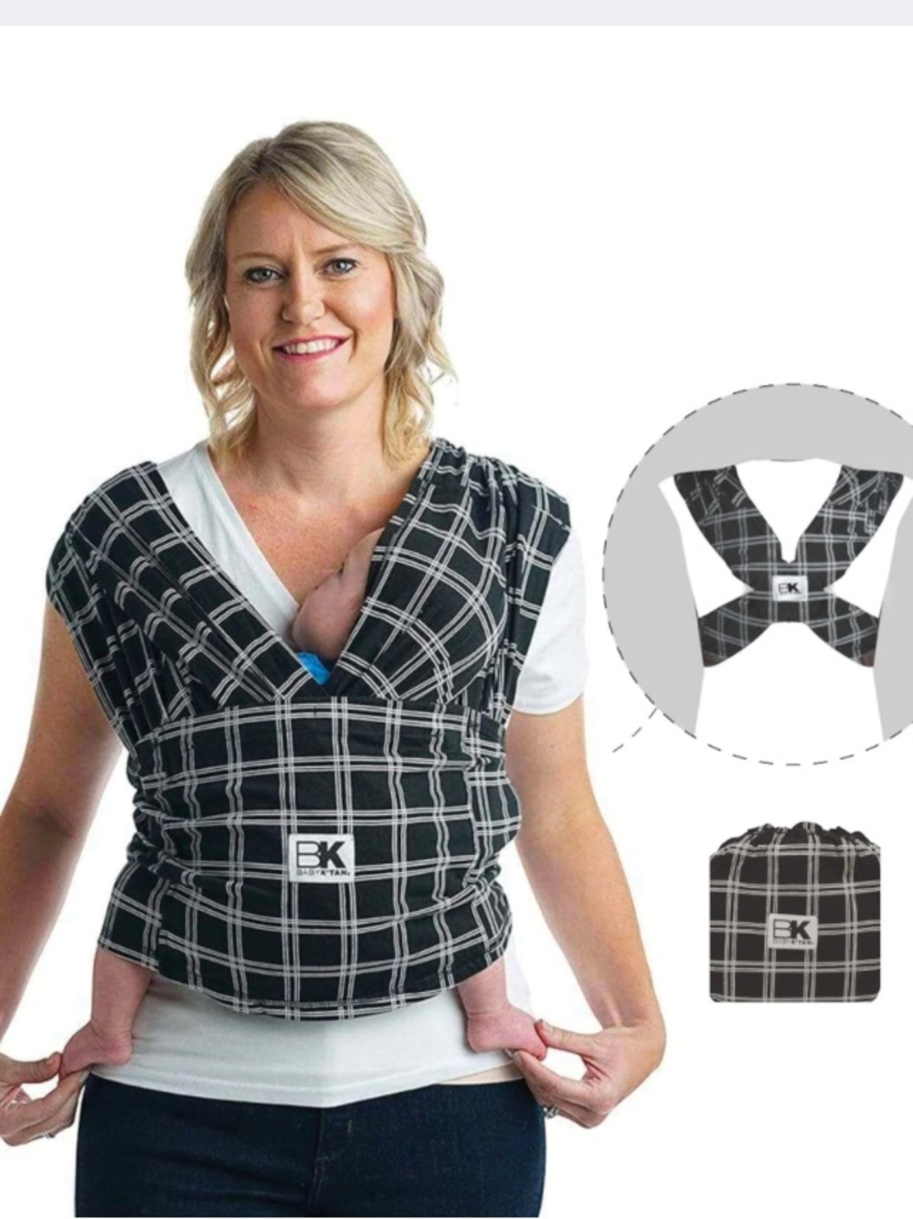 Baby K’Tan Original Wrap - Black Plaid
